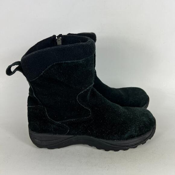 L.L. Bean Snow Boots Women's 7 Black Suede Winter Side Zip Round Toe 290478 - Picture 2 of 9
